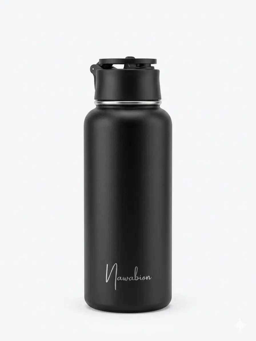 32oz Heat-Insulating Stainless Steel Water Bottle - Portable, Leak-Proof, BPA-Free Double Wall Vacuum Flask with Built-In Phone Holder, Keeps Cold 24H/Hot 12H for Outdoor Enthusiasts, Hiking Sports Water Bottles