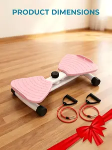 Adjustable Waist Twister with Exercise Bands – Low-Impact Full-Body Workout for Daily Movement exercise bands resistance bands non-slip base textured foot plates foot Portable Twisting Ab Trainer