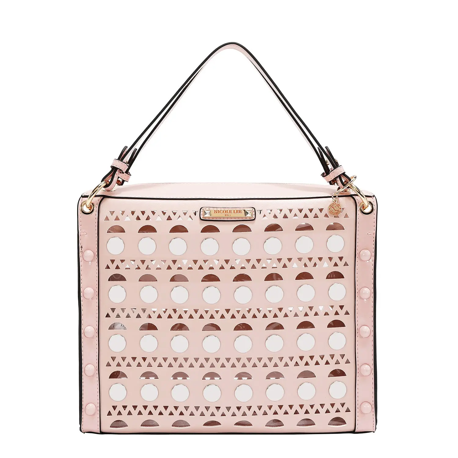 SILVER POP STUD SATCHEL BAG