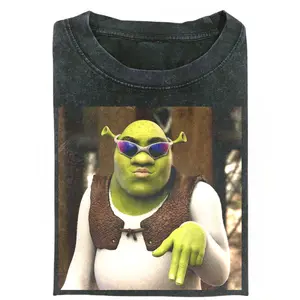 Shrek Retro Graphic Tee, Shrek Classic Meme Shirt, Funny Shrek with Glasses, Vintage Shrek Tee, Meme Shirt, Retro Shrek Graphic Tee, Trending T-shirt, Gift for Men, Gift for Women, Crew Neck T-shirt, Trending T-shirt