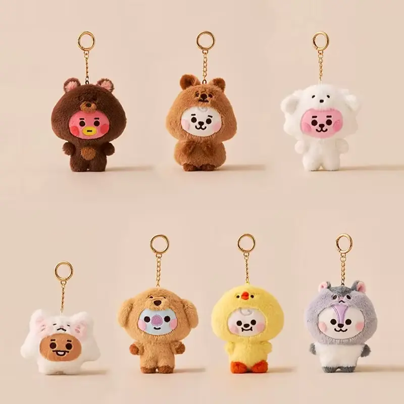 BT-21 KPOP Korean Popular Fashion Zoo series.doll keychain Plush Pendant Bag Hanging Gift Plush toys.ARMY Fan collection gifts