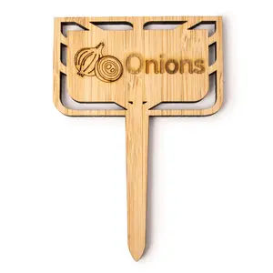 Bamboo Premium Stake Signs Vegetables Onions Stake Sign Made in Maryland USA High-Quality Bamboo Durable & Water-Resistant Plant Markers