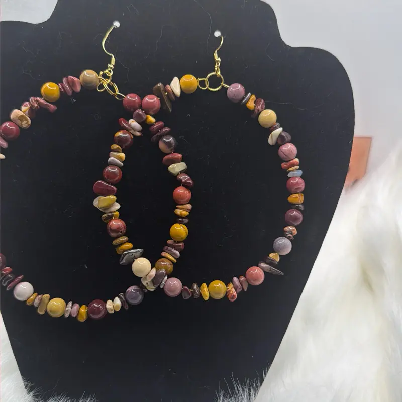 Mookaite hoop earrings