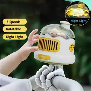 Portable Stroller Fan Cute Octopus Tripod ClipWith Nightlight Co-sleeping Aid Accessoriesoutdoorfun
