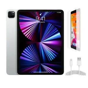 Refurbished iPad Pro 11"  (Unlocked)-Good Condition (WiFi + Cellular) with Tempered Glass Screen Protector & 1 Year Warranty(2021)