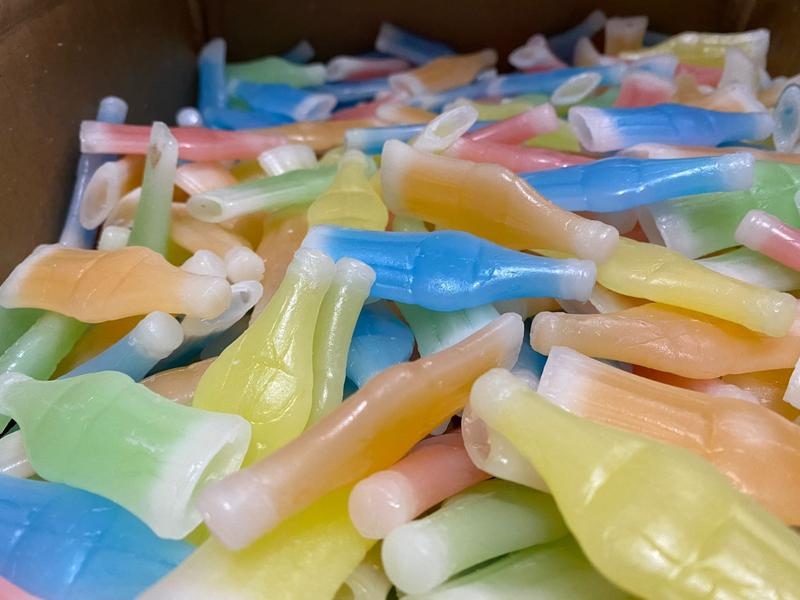 Rich & Richers Vintage Wax Bottle Candy 1 Pound Pack of Chewy Fruity Bonbons Sour Variety Gummy Juice Flavored Syrups Cherry Orange Lemon Blue Raspberry Green Apple Nostalgic Snack Sweet Fruit Gift TikTok Halloween Treat - Trick-or-Treat Bulk bag