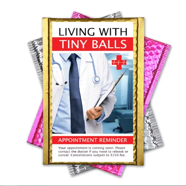 Tiny Balls Doctor Appointment Prank Mail Gag Gift, mailed Directly to your Victim to Totally Embarrass them, 100% Anonymously!