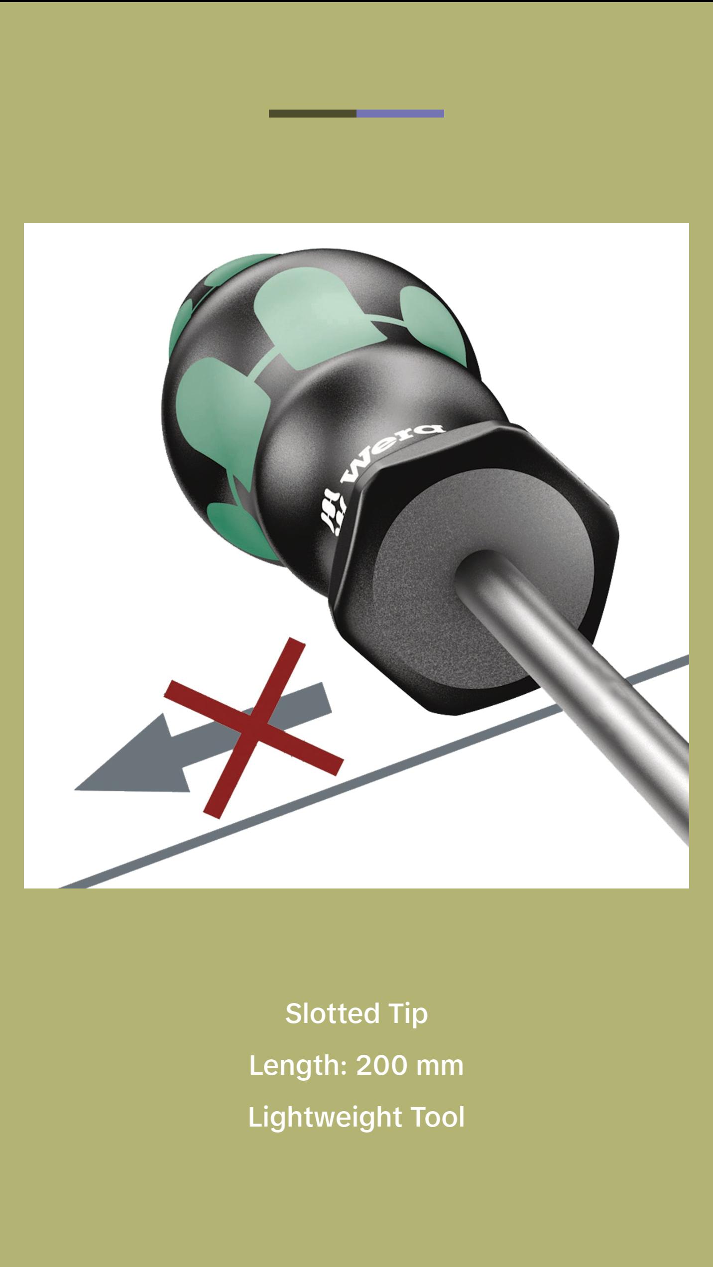 Wera 335 Screwdriver for slotted screws, 0.8 x 4 x 200 mm