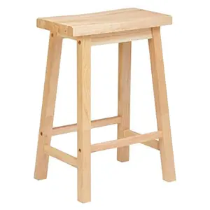 PJ Wood Classic Saddle-Seat 24 Inch Kitchen, Table, & Bar Counter Stool