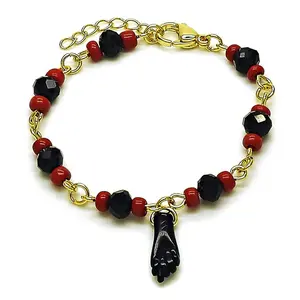 Gold layered azabache bracelet 6’