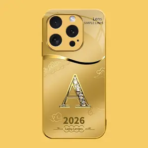 Suitable for [iPhone 15 Pro] high-end phone case🤩，choose from 26 letters of the English alphabet, each with an exquisite auspicious cloud pattern to bring you good luck YM99