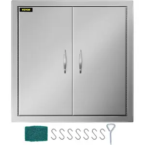 VEVOR BBQ Access Door 24Wx 24H Inch, Grill Door Double Door Brushed Stainless Steel, Outdoor Kitchen Doors for BBQ Island Grilling StationVEVOR Super Brand Day
