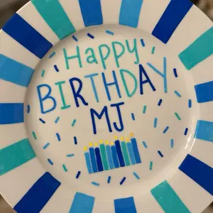 Personalized Handpainted Ceramic Birthday Plate