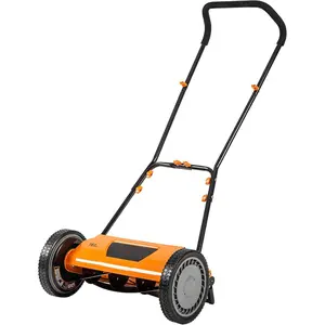 LawnMaster LMRM1602 Push Reel Lawn Mower, 16-Inch Cutting Width, 5-Blade Reel Mower