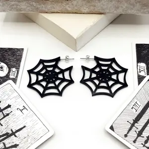 Spider earrings | Novelty goth earrings | Alt jewelry spiderweb earrings | Gothic horror jewelry | Cool spider jewelry | Witchy edgy earrings