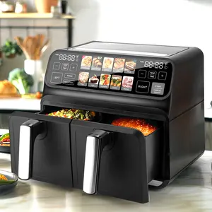 ChefRobot Dual Air Fryer,8 Quart Double Air Fryer,10-in-All Dual Zone Air Fryer,TFT Screen Air Fryer Dual Basket,Large Air Fryer Non Toxic