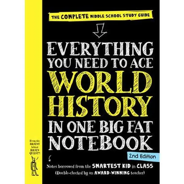 USED Book - Everything You Need to Ace World History in One Big Fat Notebook, 2nd Edition: The Complete Middle School Study Guide by Workman Publishing (Paperback) - english