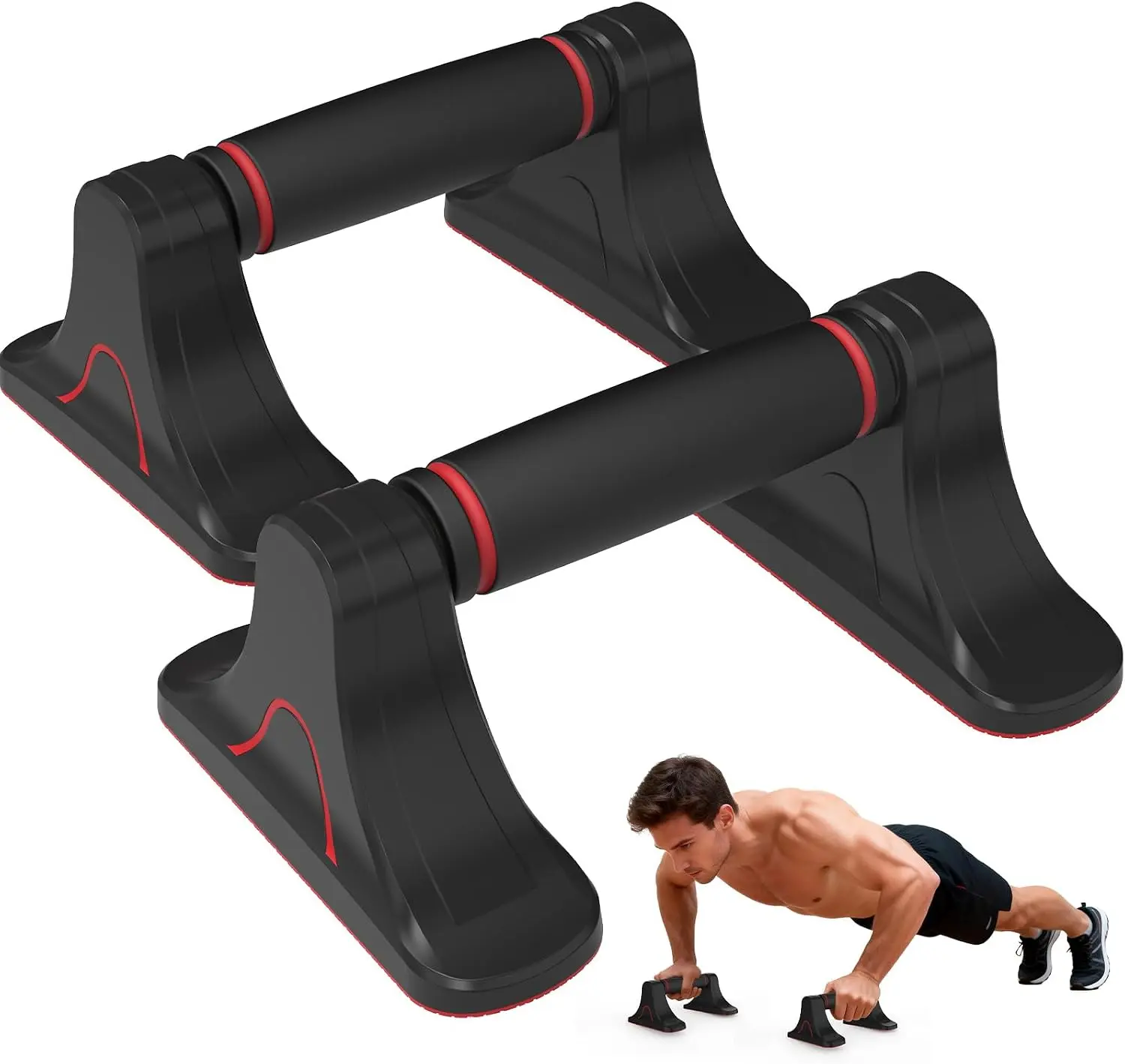 Push Up Bars, Non-Slip Push Up Handles with Foam Grip, Portable Exercise Handles for Home Gym and Floor Workouts