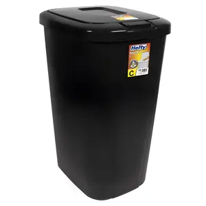 Large 13 Gallon Garbage Can with Touch Open Lid, Odor-Reducing Waste Bin for Kitchen & Home