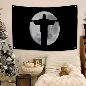 simple Cross Jesus Flags Flag - Ultra Soft Skin-Friendly Machine Washable Fade Resistant Banner |   HD Print Lightweight Durable Outdoor Indoor Garden Flag Tapestry Wall Hanging