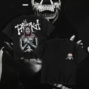 UNDISPUTED LA PARKA II Heavy Cotton Shirt La Parka II AAA Tshirt Hoodie Full Zip Up Hoodie Luchador Wrestling Fan Apparel Menswear Direct-to-garment Breathable Printing