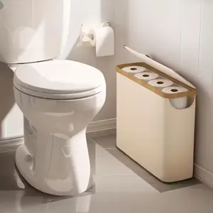 Portable Toilet Paper Storage Bin | Foldable with Cover | Bathroom Organizing Accessories Living Room Camping Bathroom Organizer 🎯