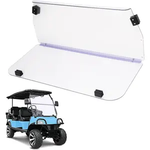 Golf Cart Clear Front Windshield Compatible with 2016-Up Evolution Classic and Forester Golf Cart All Models Plastic PC