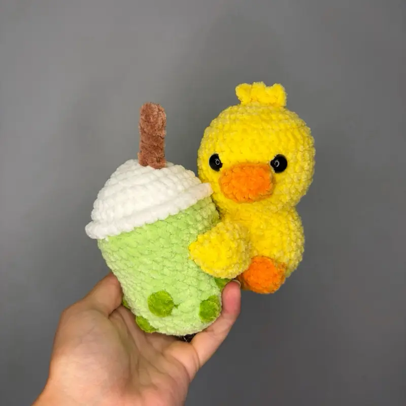 Duck with a boba plush