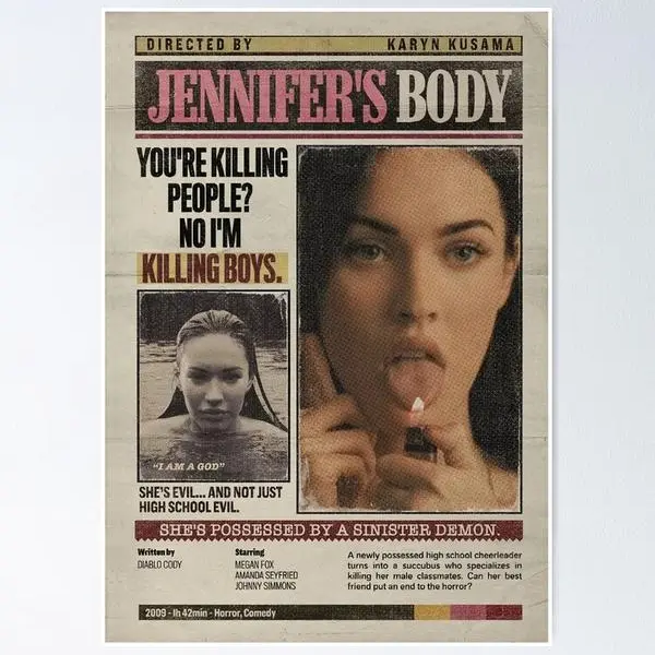 Movie Jennifer's Body Poster poster unframe, any size UNFRAMED AESTHETIC CANVAS POSTER