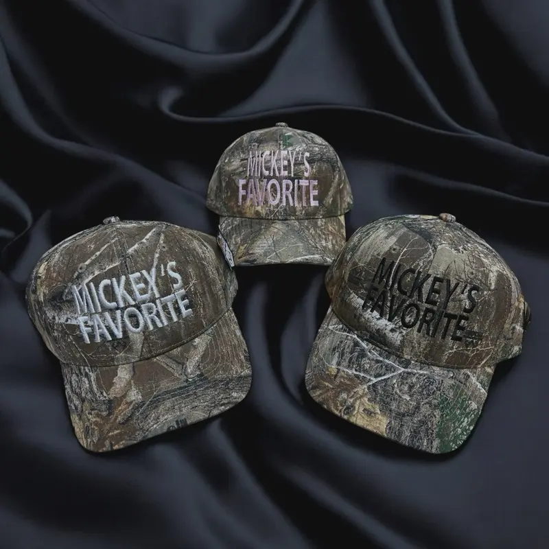 Camo cap with embroidered Mickeys favorite