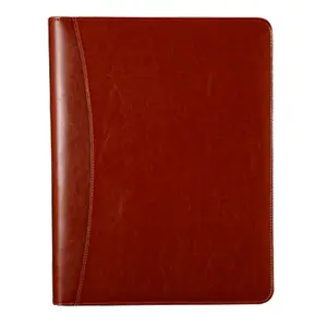 Multifunctional A4 Leather Zipper Portfolio Manager Padfolio, Business Office Folder for Sales Documents & Contracts