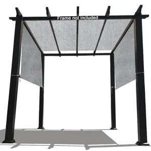 90% UV Block HDPE Permeable Canopy Replacement Pergola Shade Cover with Rod Pockets in Grey