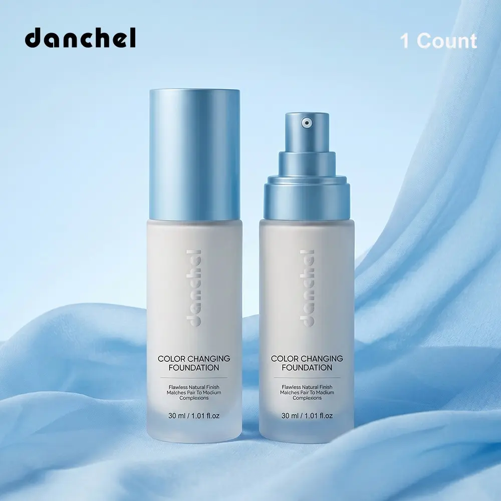 lakerain Color Changing Liquid Foundation, Cosmetic Foundation, White Cream Adapts to Your Skin Tone, Lightweight Buildable Coverage, Flawless, Long-Wear & Crease-Free, Gentle, Mild Formula, Ideal for Women Daily Makeup