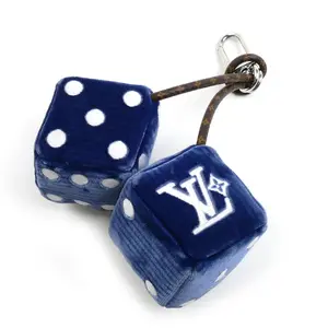 Pre-owned Louis Vuitton Velvet Small Leather Goods LV Lucky Dice Charm