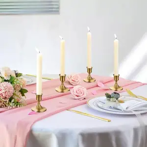 Elegant Metal Candlestick Holders Set, 4/8/12 Pieces, Ideal for Dinner, Wedding, Anniversary, Home Hotel Decor, Party Centerpiece
