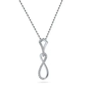 Infinity CZ Pendant Necklace in Sterling Silver