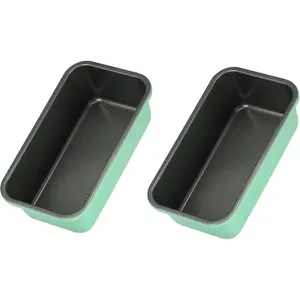 Bread Loaf Pans for  Baking, 2 count Carbon Steel 1lb loaf Tin, Rosemary Green 9x5 inch Non-Stick bread Pan Mold