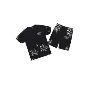 Filip Black Graphic T-Shirt Short Set