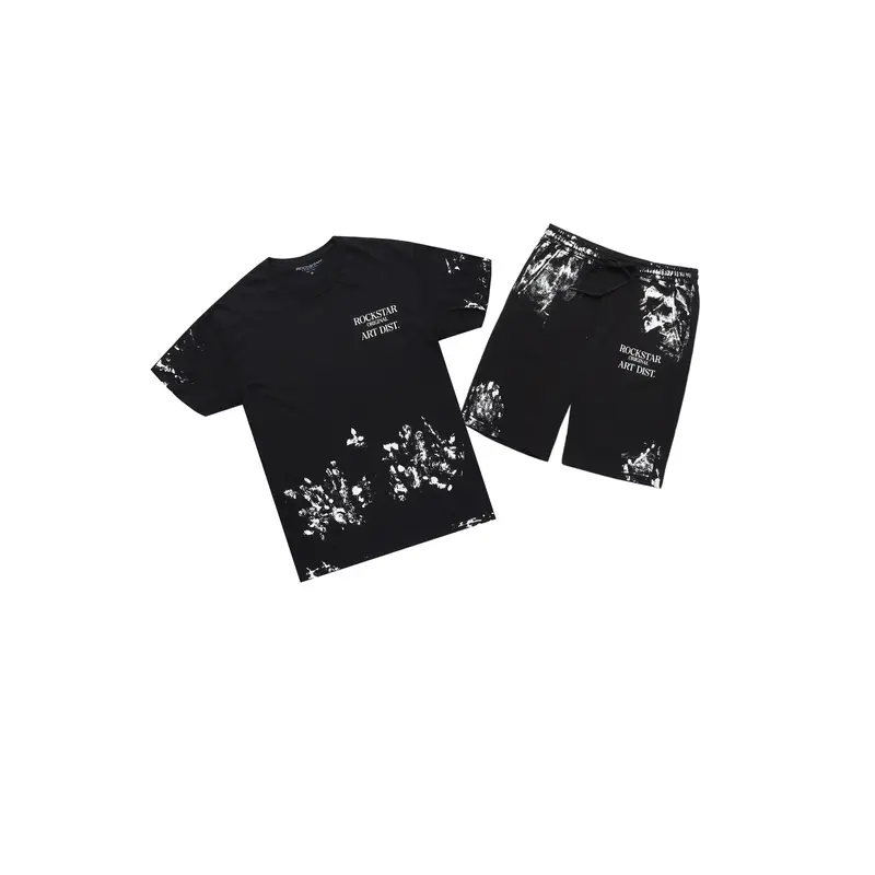 Filip Black Graphic T-Shirt Short Set