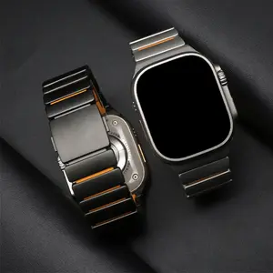 New Men Titanium Alloy Band for Apple Watch Ultra3/2/1 49mm Series 10/11 46mm Sports Men Silicone Bracelet for Iwatch Series 9 8 7 6 5 4 SE/SE3 44mm 45mm Strap Smart Watch Straps