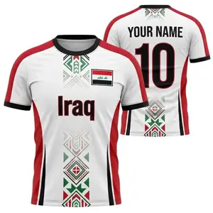 Custom Iraq Soccer Jersey, Personalized Name & Number Football Shirt, Iraq Style Team Jersey, Unisex Sports Fan Apparel, All Over Print Shirt