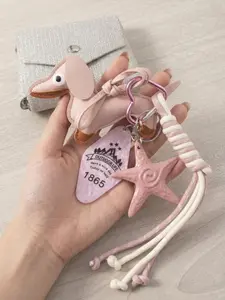 Cute Dachshund Dog Keychain, Keychain for Bags, Aesthetic Starfish Woven Bag Charm, Kawaii Puppy Handbag Pendant, Perfect Birthday Christmas Gift for Dog Lovers Women Girls, Trendy Backpack Accessory
