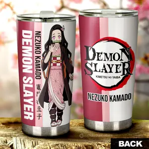 [SALE UP TO 39%] Nezuko Kamado Custom Tumbler Cup, Demon Slayer Anime Drinkware for Otaku Collectors, Insulated Mug with Lid for Hot & Cold Beverages, Cute Manga Girl Aesthetic Cup, Unique Gift for Anime Fans, Travel Cup for Car