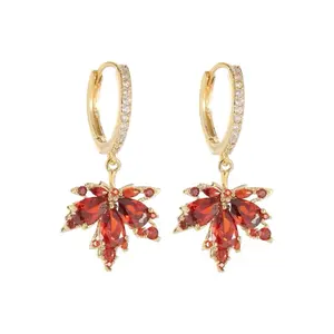 Maple Leaf Dangle Drop Earrings for Women
