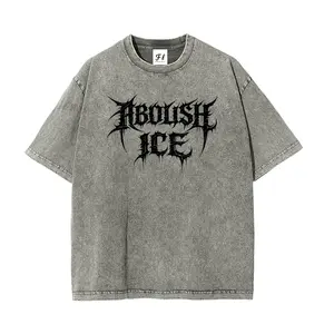 Abolish ICE Anti ICE Shirt S~5XL Oversize Unisex Washed T-Shirt for Women and Men's Unisex Fit Batik Cotton Oversize Streetwear Menswear  Super Soft Pre-Shrunk