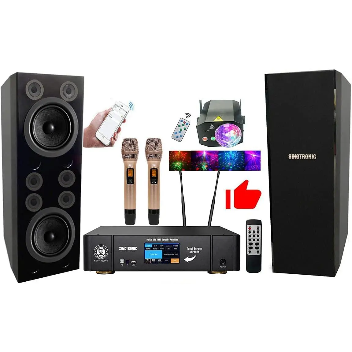 RHEHEG Complete 4000 WATTS Professional Karaoke System Package Free Unlimited YouTube Songs