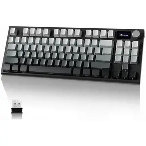 K86 RGB 75%  Gasket Mechanical Keyboard,3-Mode Bluetooth5.0/2.4G/USB-C Hot Swappable Gaming Keyboard Side Print Keycaps,4000 mAH  Knob&Display,Linear Switches-Moonlight