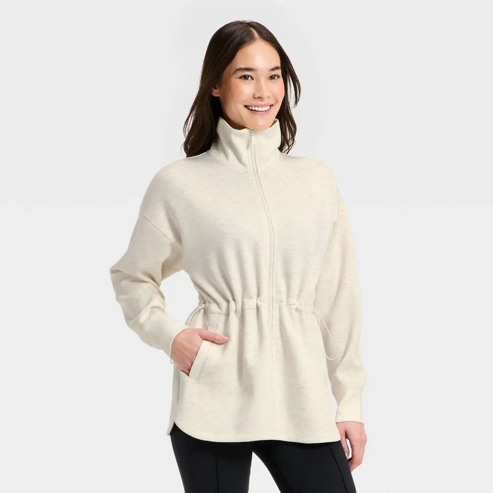 Women's Airy Sleek Long Full Zip Jacket - All In Motion Women's Airy Sleek Long Full Zip Jacket - All In Motion