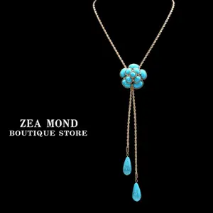 Copper alloy, resin, fashionable and versatile, length 100cm, women's versatile necklace G-ZH-96