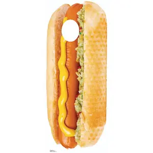 212 MAIN Life-Size Corrugated Hot Dog Stand Cardboard Stand-Up with Cutout Design, Wall-Mount Home Decor for Home Supplies